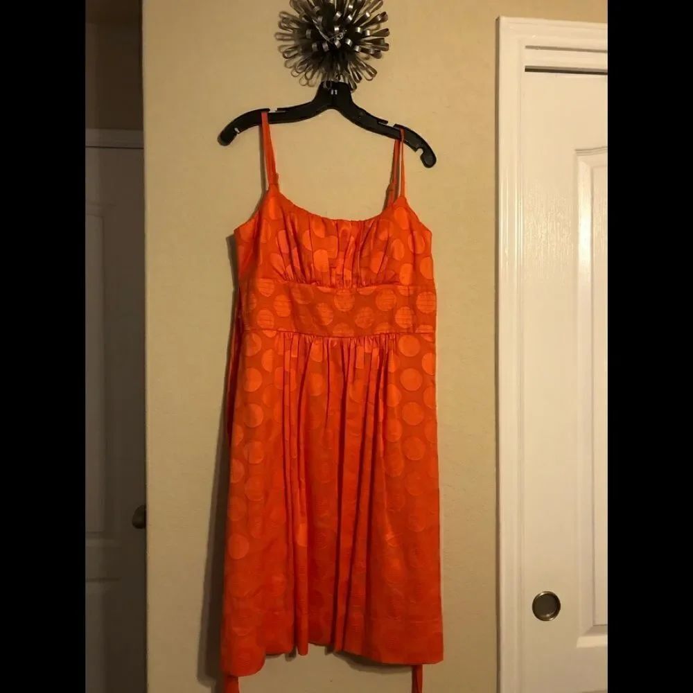 Dress barn orange sundress with circles sz 12